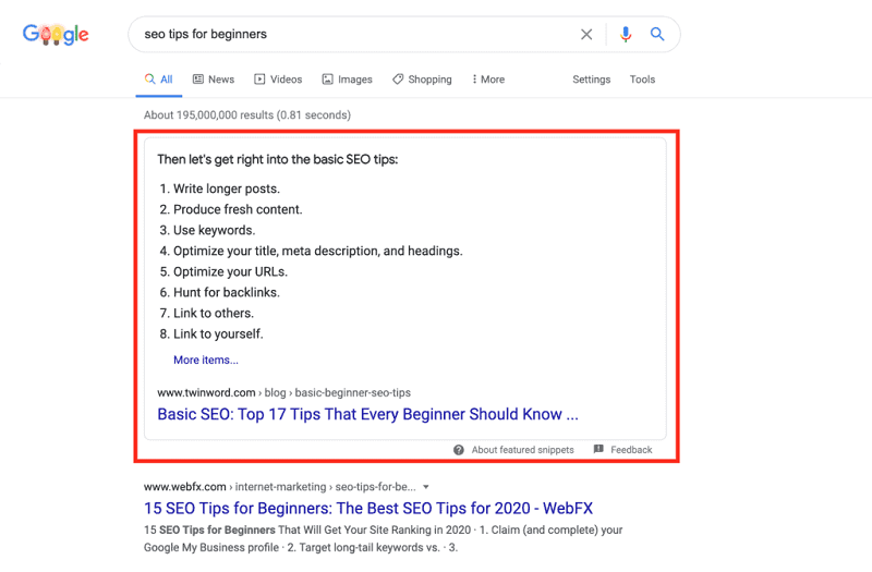 Tầm quan trọng của Featured Snippet và giải pháp tối ưu cho website